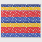 Flugzeuge fliegen in Rot Blau und Gelb Geschenkpapier (Flach)