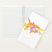 Flugzeuge Flugzeugmodus rosa gelb-orangefarbener S Notizblock (Innen)