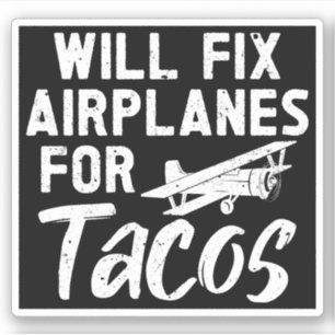 Flugzeuge für Tacos Aufkleber