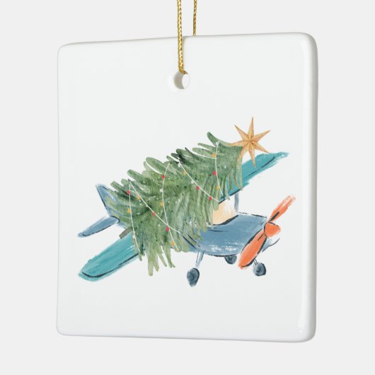 Flugzeuge für Weihnachtsbaum und Foto Einfache Luf Keramikornament (Links)