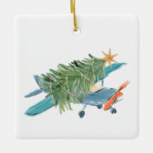 Flugzeuge für Weihnachtsbaum und Foto Einfache Luf Keramikornament (Vorderseite)