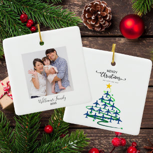Flugzeuge für Weihnachtsbaum und Foto Einfache Luf Keramikornament