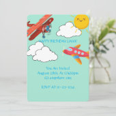 FLUGZEUGE GEBURTSTAGLICHE EINLADUNGSBOYS, DIGITAL EINLADUNG (Stehend Vorderseite)