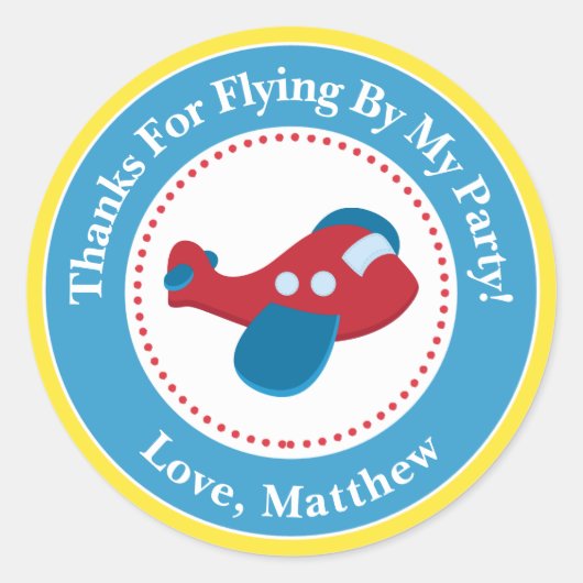 Flugzeuge Geburtstagsparty Gunst Sticker (Vorderseite)