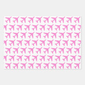 Flugzeuge Gelb-Rosa-Reisen Pilot Spaß Geschenkpapier Set (Vorderseite 2)