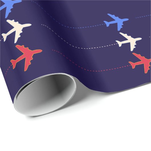 Flugzeuge Geschenkpapier (Rolleneckpunkt)