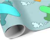 Flugzeuge Geschenkpapier (Rolleneckpunkt)