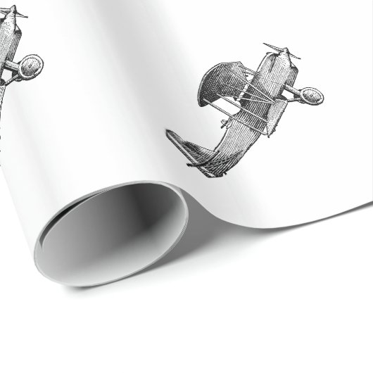Flugzeuge Geschenkpapier (Rolleneckpunkt)