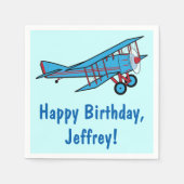 Flugzeuge glücklich Geburtsname anpassbar Serviette (Vorderseite)