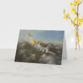 Flugzeuge - Gruß-Karte des Mustang-P51 Karte (Gelbe Blume)
