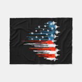 Flugzeuge Herz rot-blaue Flagge 4. Fleecedecke (Vorderseite (Horizontal))