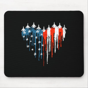 Flugzeuge Herz rot-blaue Flagge 4. Mousepad