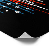 Flugzeuge Herz rot-blaue Flagge 4. Poster (Ecke)