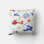 Flugzeuge, Hubschrauber und Ballons Kissen (Rückseite)