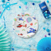 Flugzeuge, Hubschrauber und Balloons Pappteller (Party)