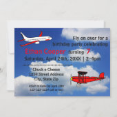 Flugzeuge im Sky - Einladung von Jungs zum Geburts (Rückseite)
