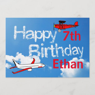 Flugzeuge im Sky - Einladung von Jungs zum Geburts