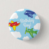 Flugzeuge Jets Birthday Boy Abzeichen Button Butto (Vorderseite)
