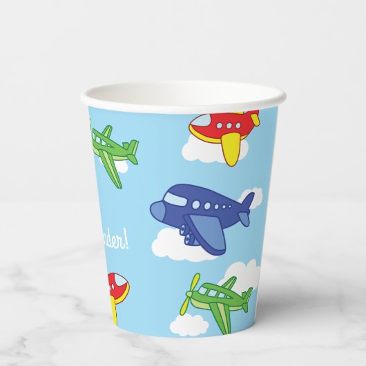 Flugzeuge Jets Birthday Party Niedlich Kids 1 Pappbecher (Rückseite)
