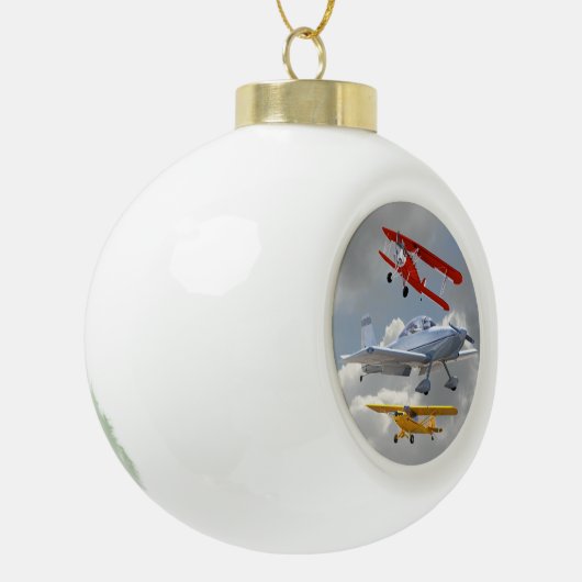 FLUGZEUGE KERAMIK Kugel-Ornament (Links)