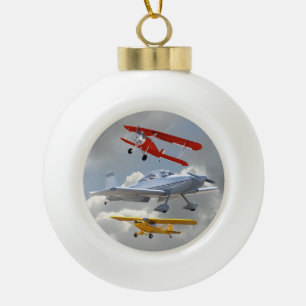 FLUGZEUGE KERAMIK Kugel-Ornament