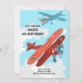 Flugzeuge Kind Geburtstag Einladung (Vorderseite)
