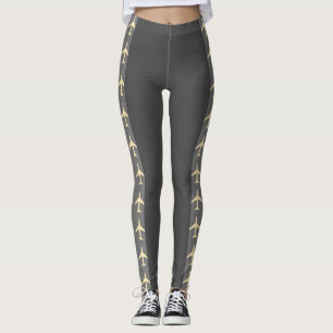 Flugzeuge mit blass gelbem Flugzeug Leggings