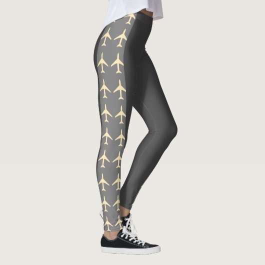 Flugzeuge mit blass gelbem Flugzeug Leggings (Rechts)