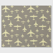 Flugzeuge mit hohem Deckenmuster Geschenkpapier (Flach)