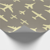 Flugzeuge mit hohem Deckenmuster Geschenkpapier (Ecke)
