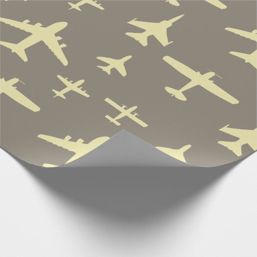 Flugzeuge mit hohem Deckenmuster Geschenkpapier (Ecke)