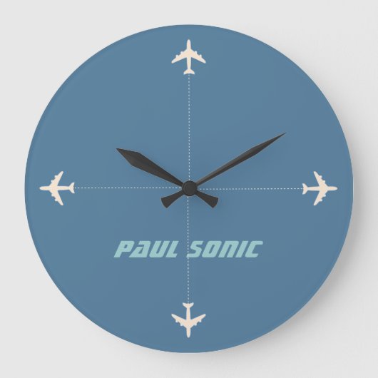 Flugzeuge mit Namen Große Wanduhr (Vorderseite)