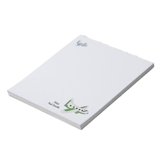 Flugzeuge mit Pilotenbezeichnung Notizblock (Rotiert)