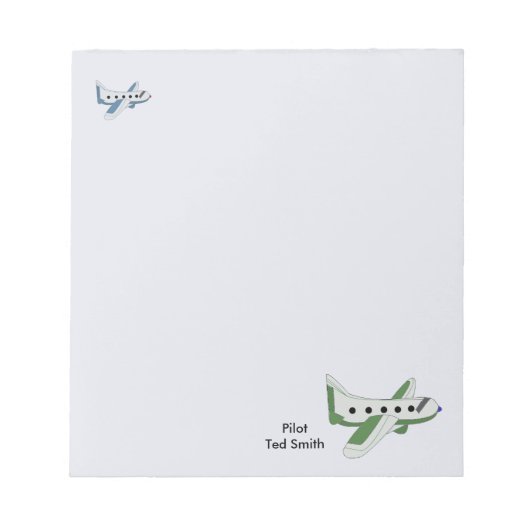 Flugzeuge mit Pilotenbezeichnung Notizblock (Vorderseite)