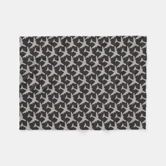 Flugzeuge mit schwarzgrauem Flugzeug Pilot Flugzeu Fleecedecke (Vorderseite (Horizontal))