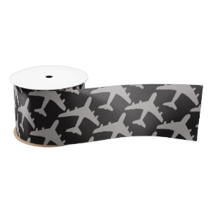 Flugzeuge mit schwarzgrauem Flugzeug Pilot Flugzeu Satinband