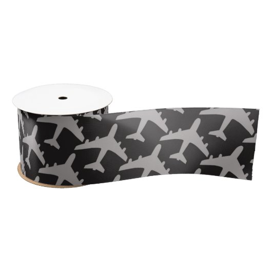 Flugzeuge mit schwarzgrauem Flugzeug Pilot Flugzeu Satinband (Spule)