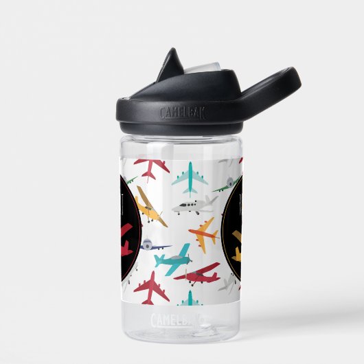 Flugzeuge Muster-Individuelle Name Trinkflasche (Links)