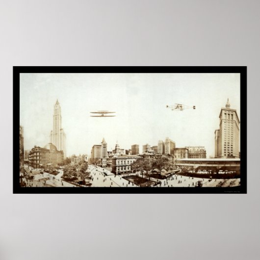 Flugzeuge NYC City Hall Foto 1913 Poster (Vorne)