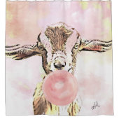 Flugzeuge Ohrziegenblasen mit Bubblegum Duschvorhang (Vorderseite)