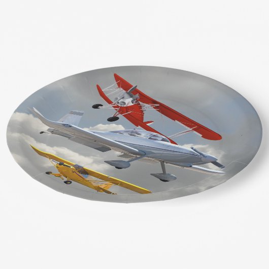 FLUGZEUGE PAPPTELLER (Schrägansicht)