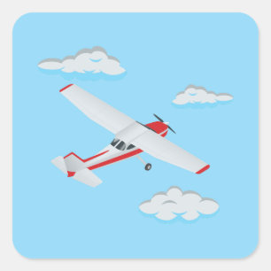 Flugzeuge Party Collection! Quadratischer Aufkleber