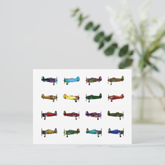 Flugzeuge Postkarte (Stehend Vorderseite)