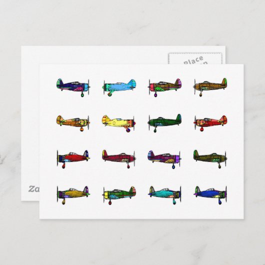 Flugzeuge Postkarte (Vorne/Hinten)