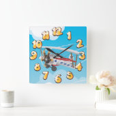 Flugzeuge Quadratische Wanduhr (Zuhause)