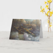 Flugzeuge - Spitfire-Gruß-Karte Karte (Gelbe Blume)