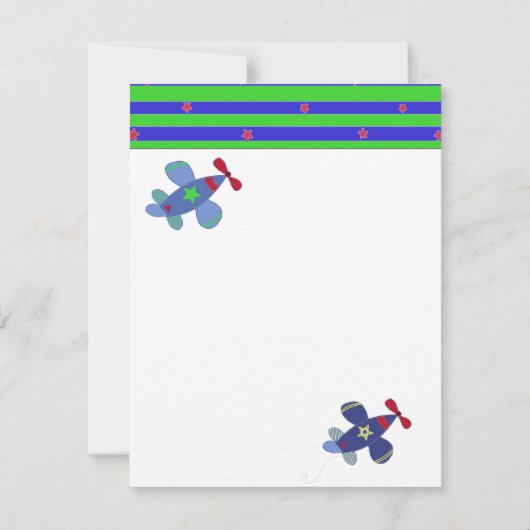 Flugzeuge starten Geburtstagsparty Einladung (Rückseite)