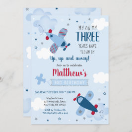 Flugzeuge Sterne Wolken Boy Geburtstag Einladung
