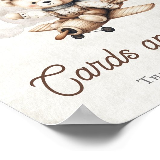 Flugzeuge Teddy Bären Duschkarten und Geschenkschi Poster (Ecke)