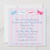 Flugzeuge und Fahnen-Geschlecht decken Party auf Einladung (Rückseite)